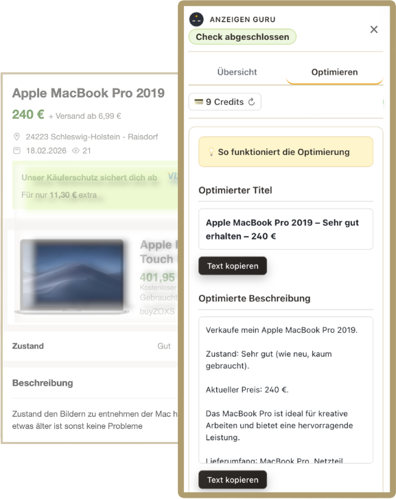 Optimiertes Ergebnis